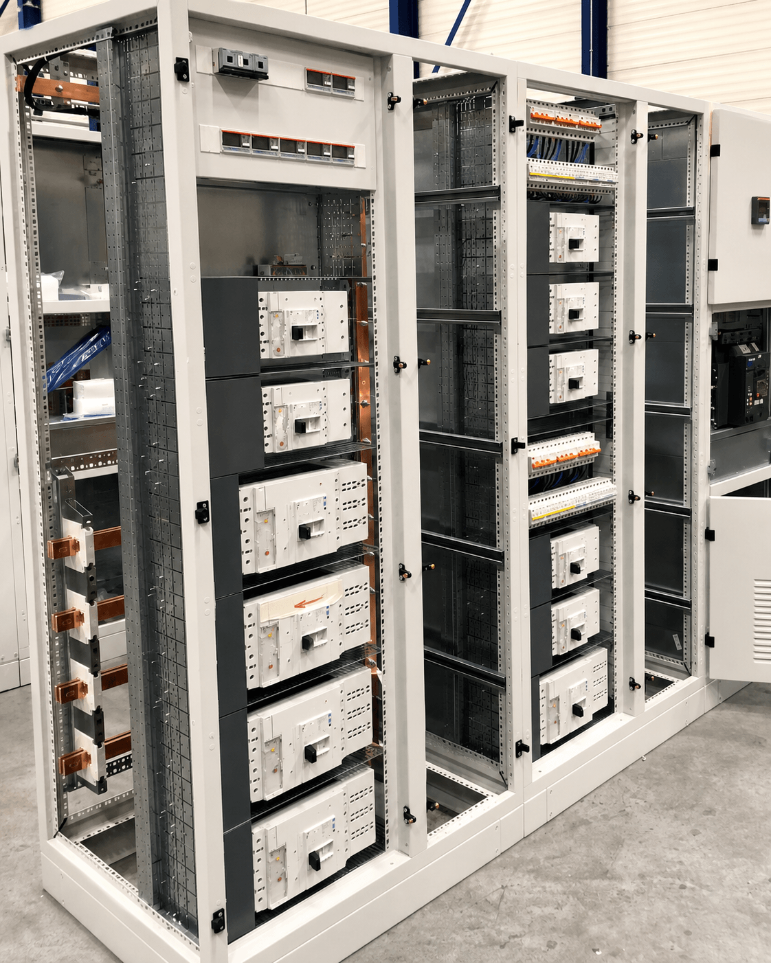 Eaton xEnergy Main low-voltage switchgear assembly in a factory